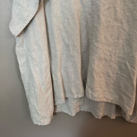 BRYN WALKER Beige Linen Short Sleeve Blouse Size Small Casual summer spring - Picture 3 of 7